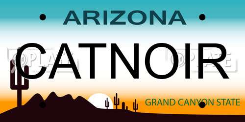 CATNOIR Arizona License Plate