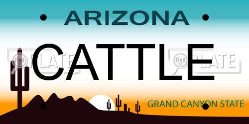 CATTLE Arizona License Plate