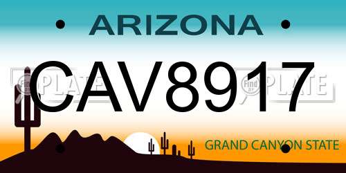 CAV8917 Arizona License Plate
