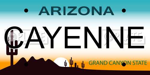 CAYENNE Arizona License Plate