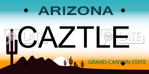 CAZTLE Arizona License Plate
