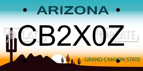 CB2X0Z Arizona License Plate