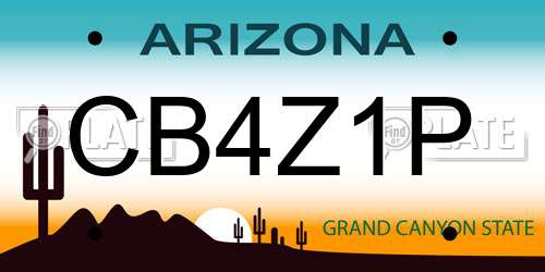 CB4Z1P Arizona License Plate
