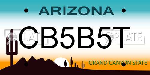 CB5B5T Arizona License Plate