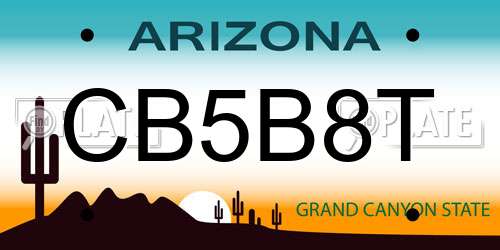 CB5B8T Arizona License Plate