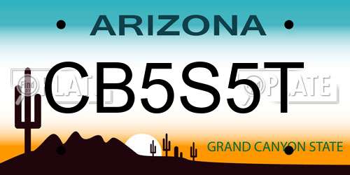 CB5S5T Arizona License Plate