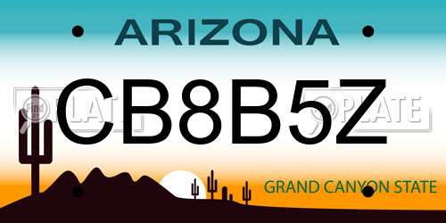 CB8B5Z Arizona License Plate