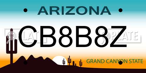 CB8B8Z Arizona License Plate