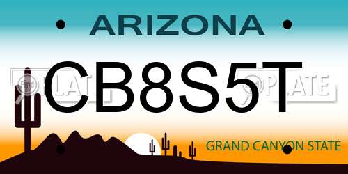 CB8S5T Arizona License Plate