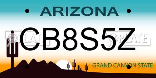 CB8S5Z Arizona License Plate