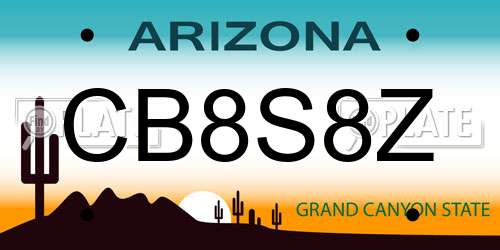CB8S8Z Arizona License Plate