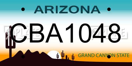 CBA1048 Arizona License Plate