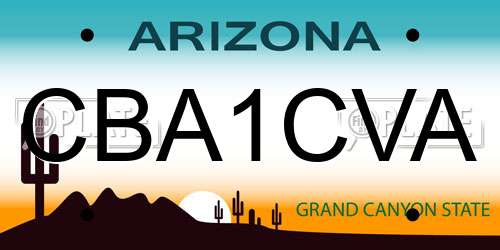 CBA1CVA Arizona License Plate