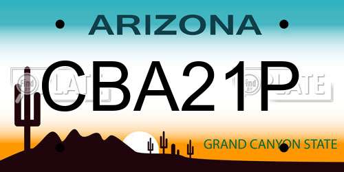CBA21P Arizona License Plate
