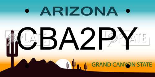 CBA2PY Arizona License Plate
