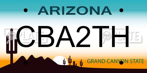 CBA2TH Arizona License Plate