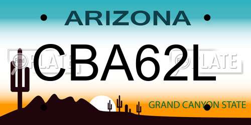 CBA62L Arizona License Plate