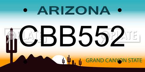 CBB552 Arizona License Plate