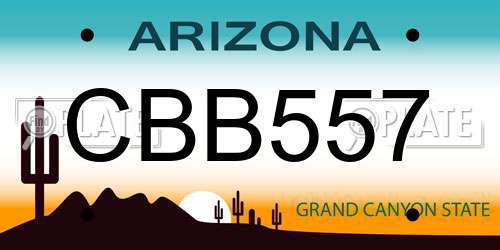 CBB557 Arizona License Plate