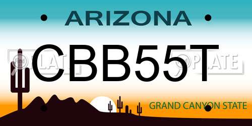 CBB55T Arizona License Plate