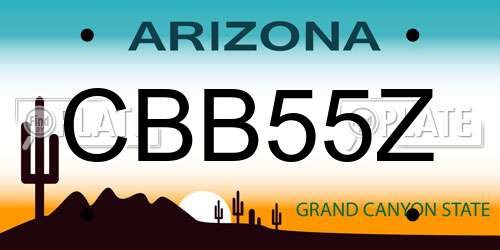 CBB55Z Arizona License Plate