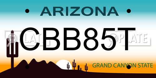 CBB85T Arizona License Plate