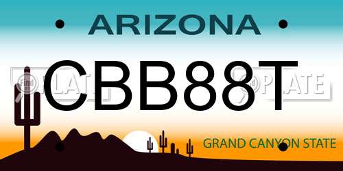 CBB88T Arizona License Plate
