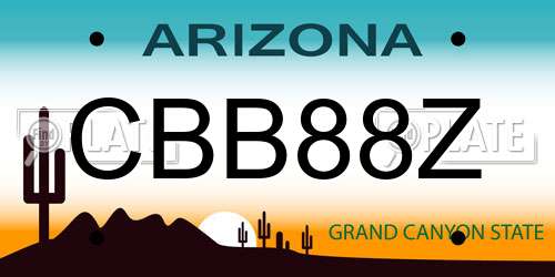 CBB88Z Arizona License Plate