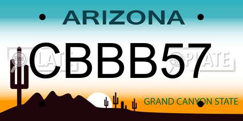 CBBB57 Arizona License Plate