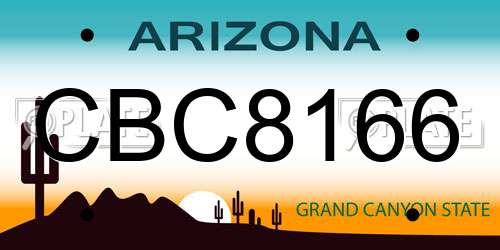 CBC8166 Arizona License Plate