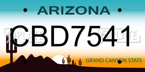 CBD7541 Arizona License Plate