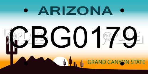 CBG0179 Arizona License Plate