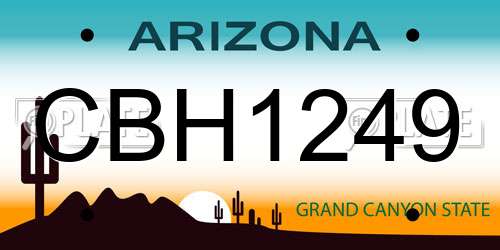 CBH1249 Arizona License Plate