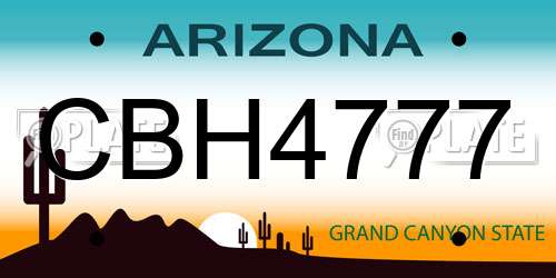CBH4777 Arizona License Plate