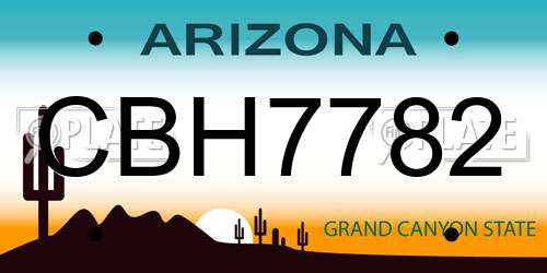 CBH7782 Arizona License Plate