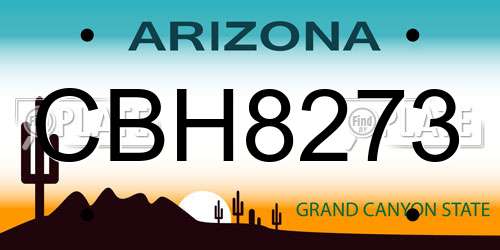 CBH8273 Arizona License Plate