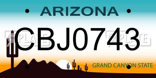 CBJ0743 Arizona License Plate