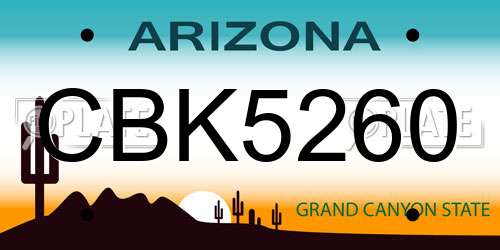 CBK5260 Arizona License Plate