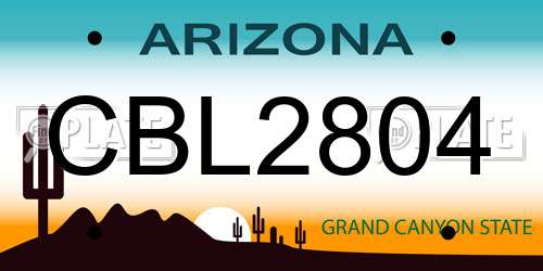 CBL2804 Arizona License Plate