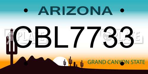 CBL7733 Arizona License Plate
