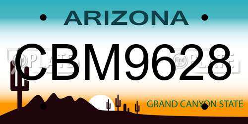 CBM9628 Arizona License Plate