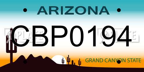 CBP0194 Arizona License Plate