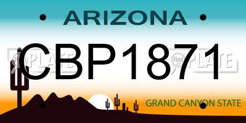 CBP1871 Arizona License Plate