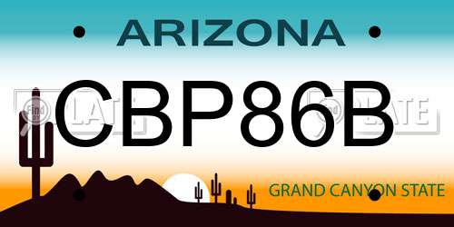 CBP86B Arizona License Plate