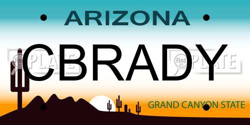 CBRADY Arizona License Plate