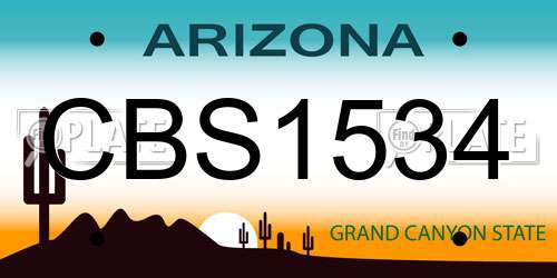 CBS1534 Arizona License Plate