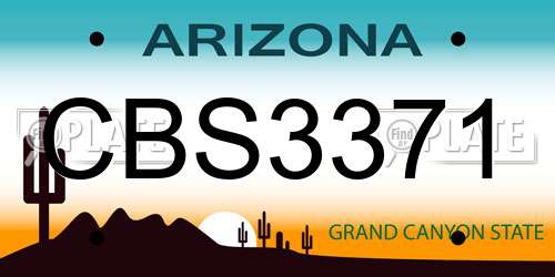 CBS3371 Arizona License Plate