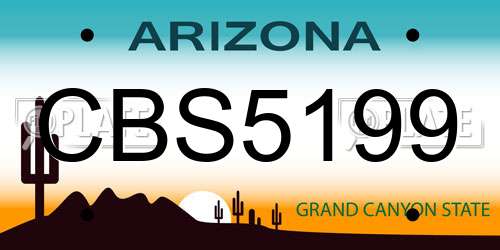 CBS5199 Arizona License Plate