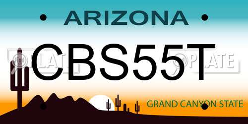 CBS55T Arizona License Plate