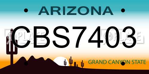 CBS7403 Arizona License Plate